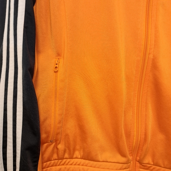 Adidas Orange Navy Blue Long Sleeve Full Zip Track Jacket Women's Size Large - Picture 4 of 6